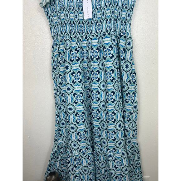 Baltic Born NWT Zoey Smocked Maxi Dress Blue Sz XL - Picture 3 of 8